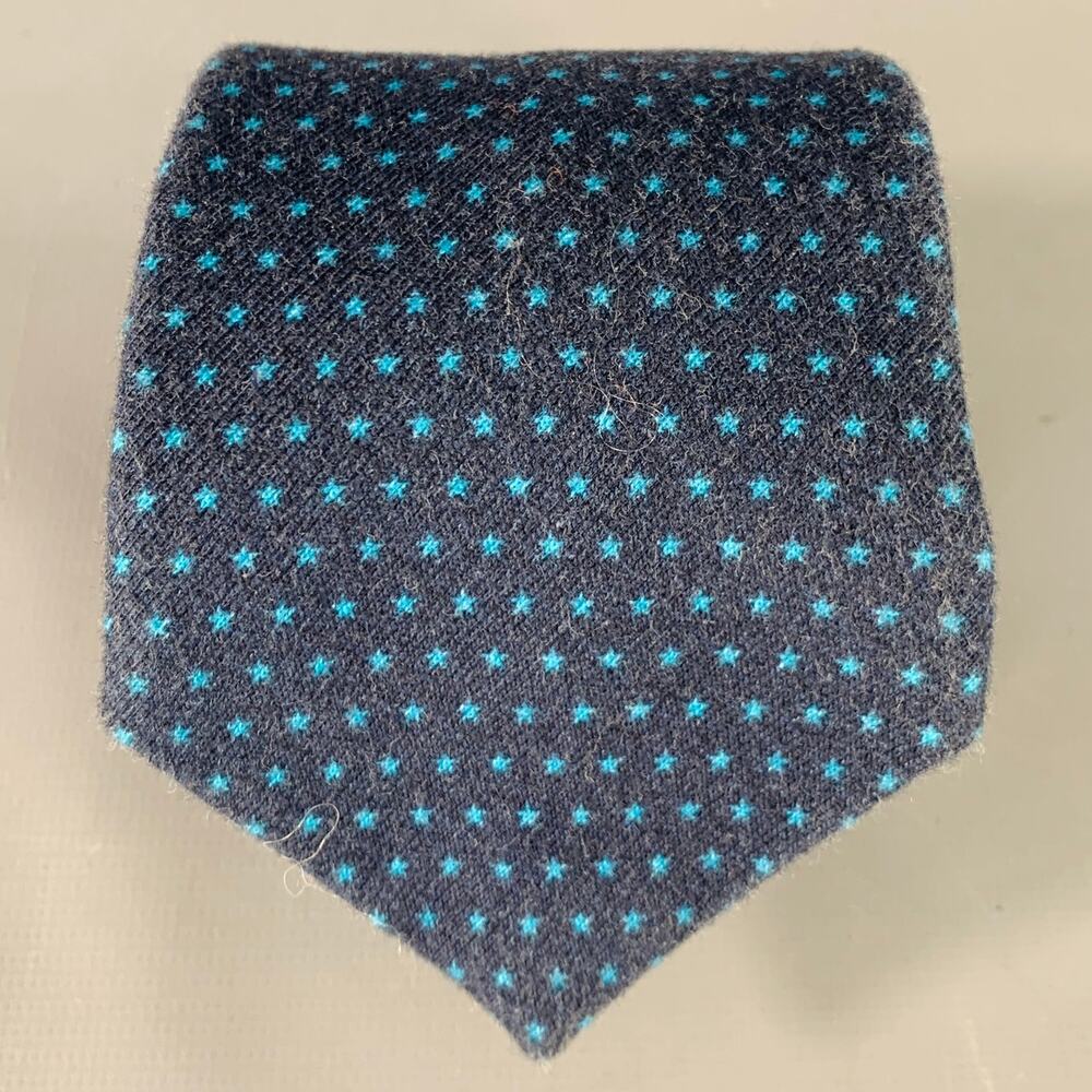 ADAM KIMMEL Navy Stars Cotton Skinny Tie